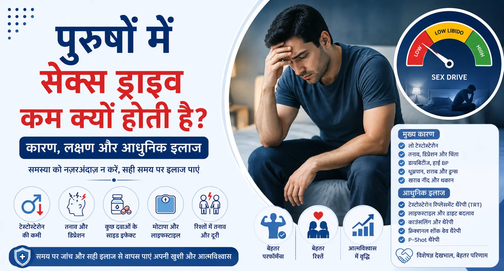 पुरुषों में Low Sex Drive के कारण और इलाज 